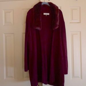 NWT faux fur trimmed cardigan ❤️